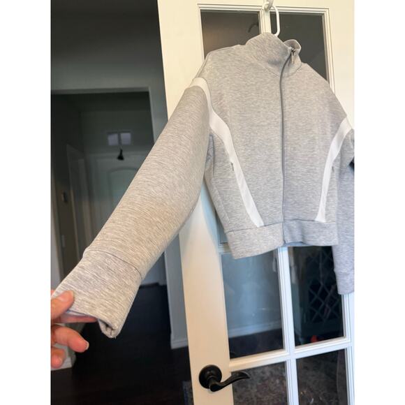 SPANX AirEssentials® Striped Track Jacket gray size small - Picture 6 of 14